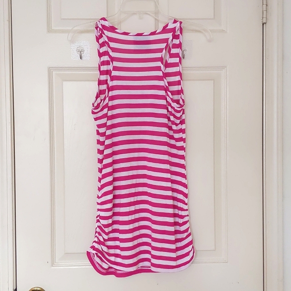 NWOT. Rayon Blended Tank Top with stripes and elastic sides. - Picture 2 of 5